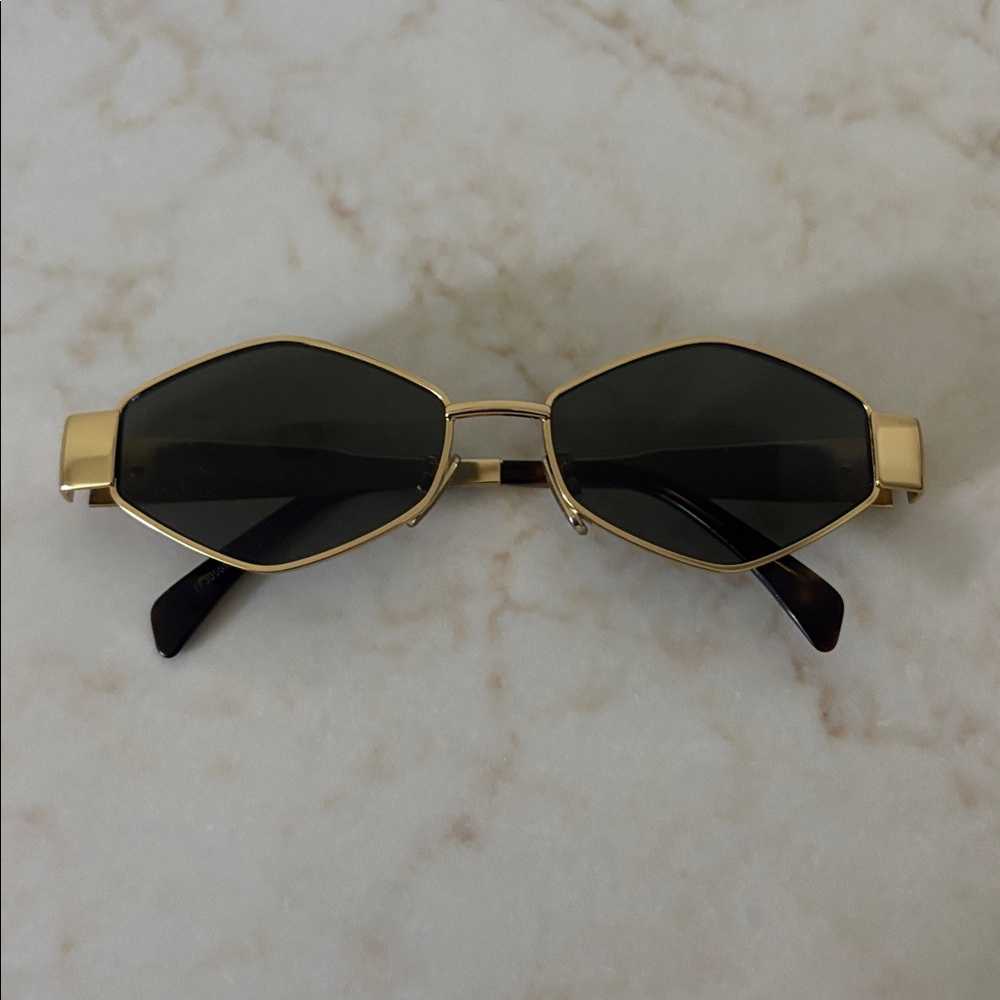 CELINE Metal Triomphe Geometric Sunglasses, 54mm